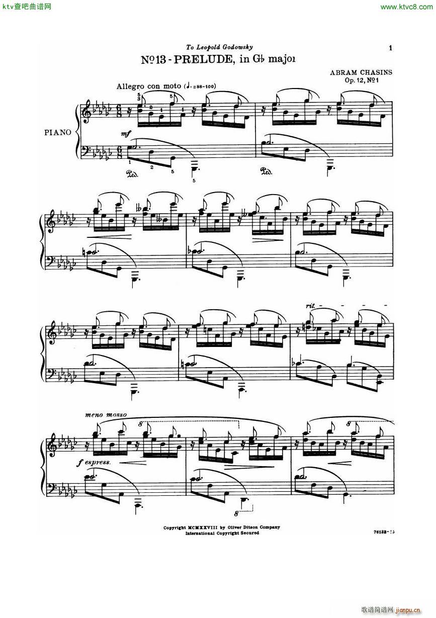 Chasins 12 6 Preludes Book3(V)1