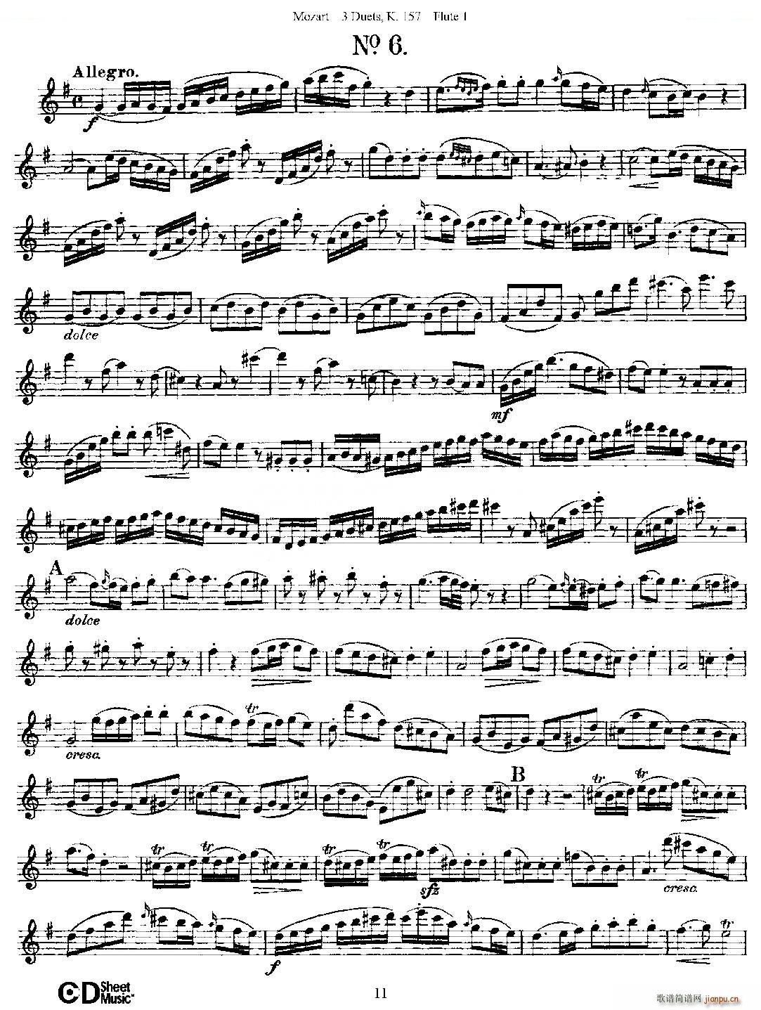 3 Duets K 157 ֮һL  K157̖ ~(ѺV)11