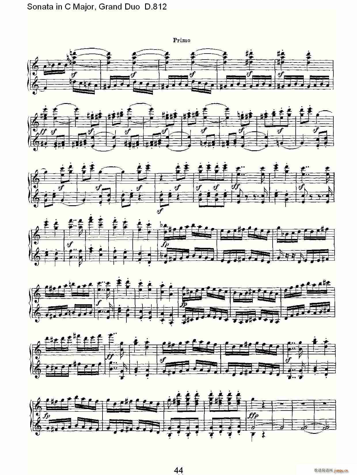 Sonata in C Major, Grand Duo D.812(V)14