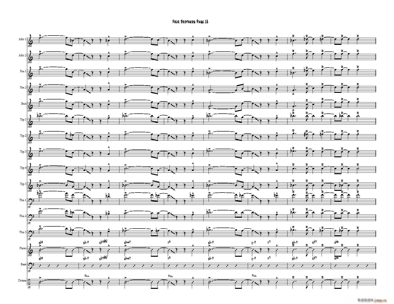 Four Brothers Big Band score(V)18