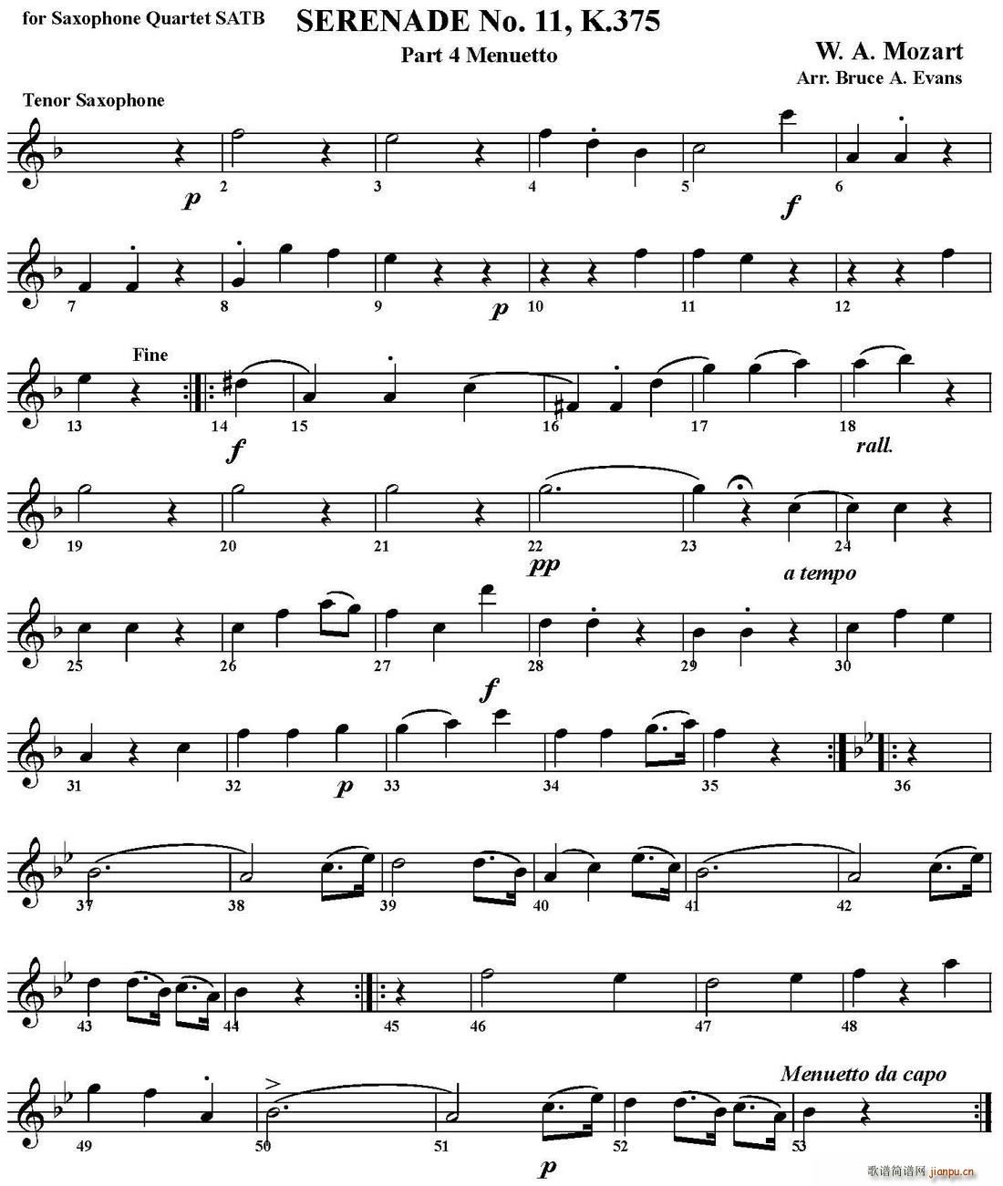 SERENADE No 11 K 375 Part 4 Menuetto  _˹(V)1