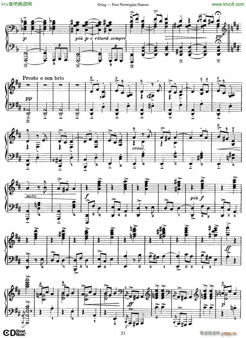 Grieg Four Norwegian Dances(V)21