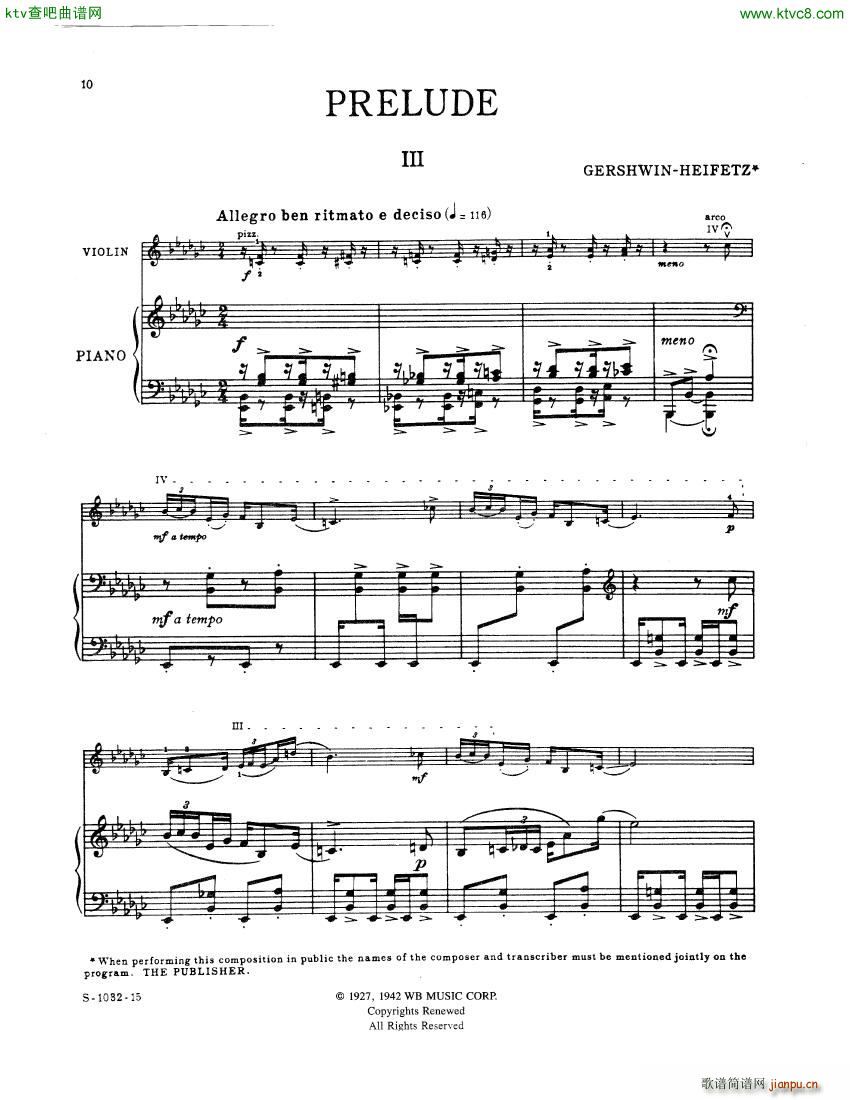 3 Preludes Piano Parts Gershwin(V)9