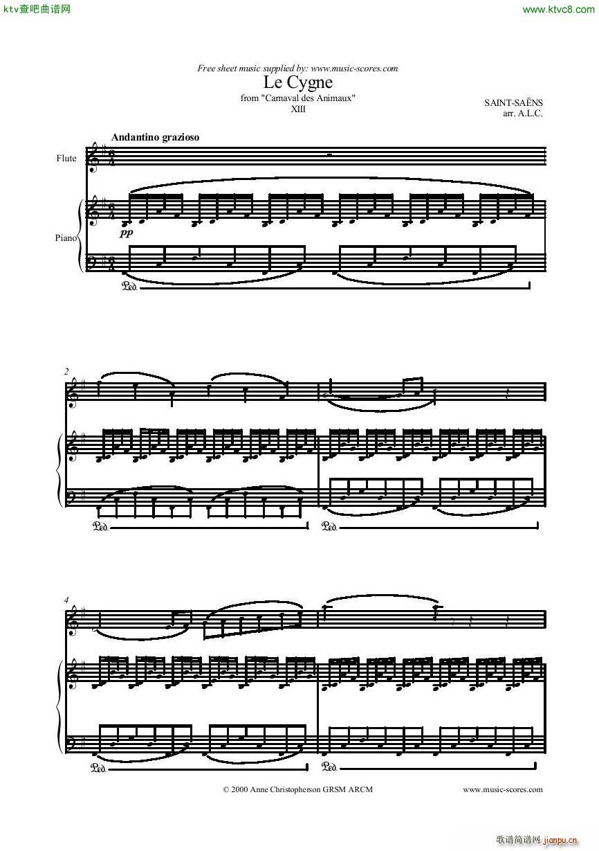 Le Cygne De Saint Saens flute and piano(V)1