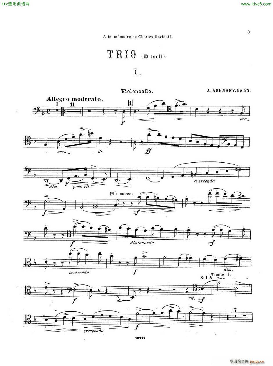 Arensky op 32 Piano Trio No 1 in D minor 1894 (V)35