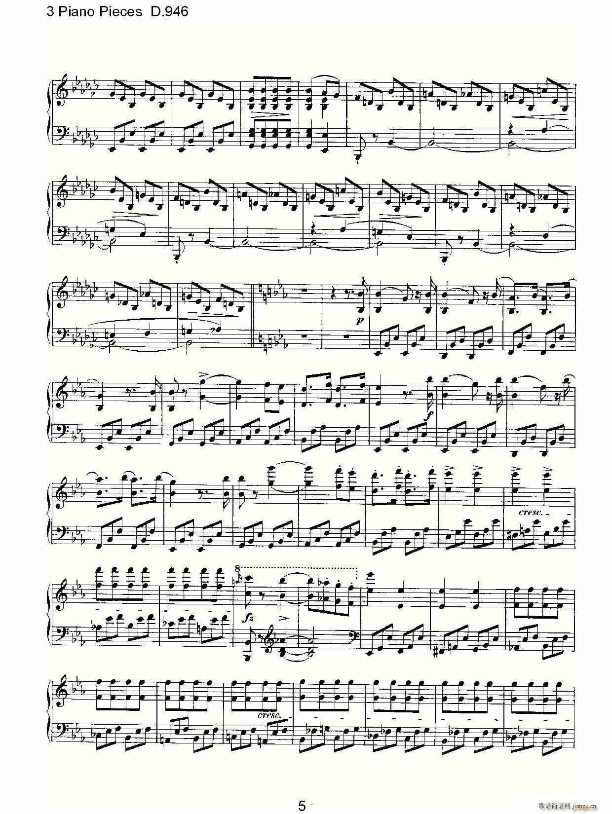 3 Piano Pieces D.946(V)5
