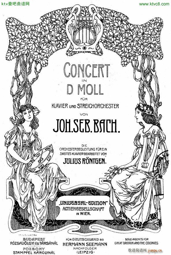 Bach JS BWV 1052 Keyboard Concerto in d ed R ntgen(V)1