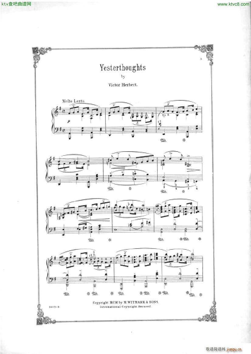 Victor Herbert Six Pieces No 3 Yesterthoughts(V)1