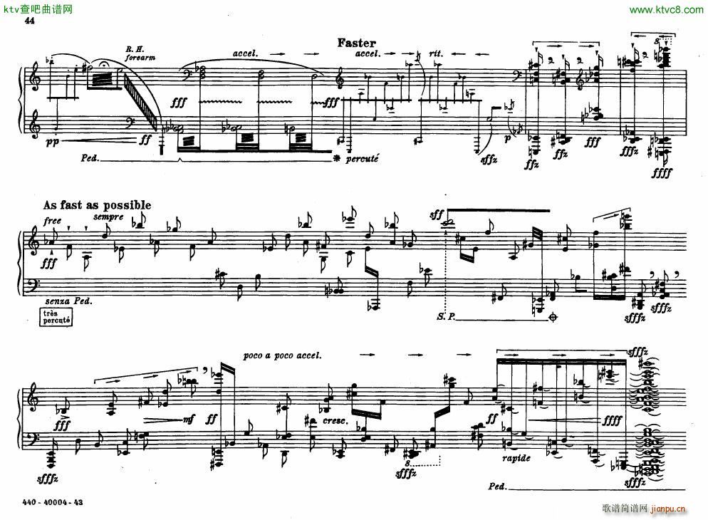 Bolcom 12 etudes for piano(V)44