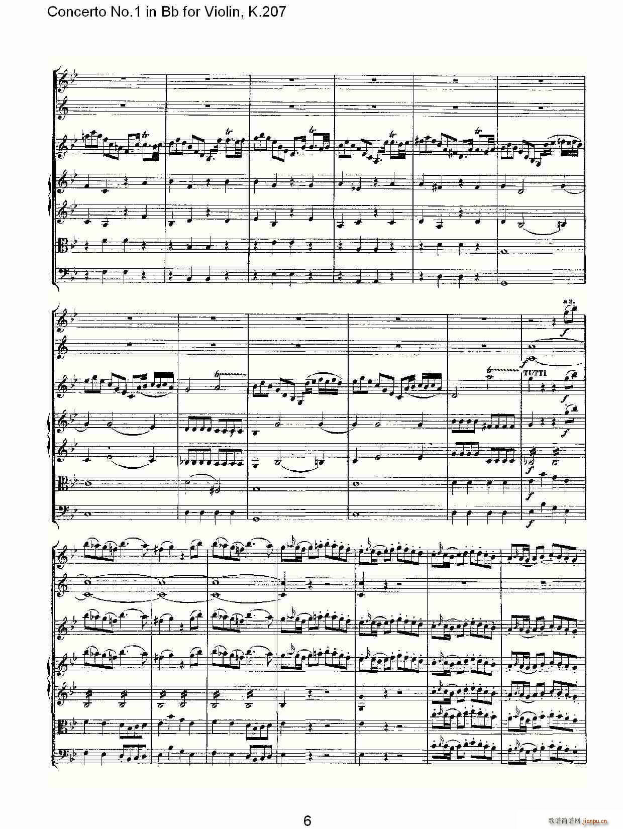 Concerto No.1 in Bb for Violin, K.207(СV)6