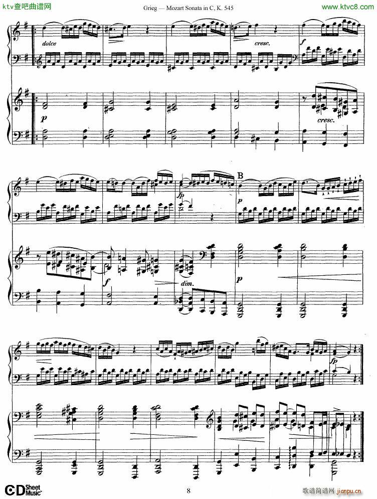 Grieg Mozart sonata KV545 2 pianos(V)8