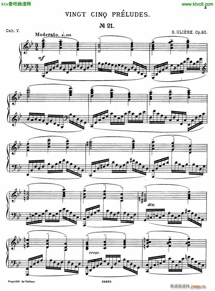 Gliere 25 Preludes op30 Book5(V)1