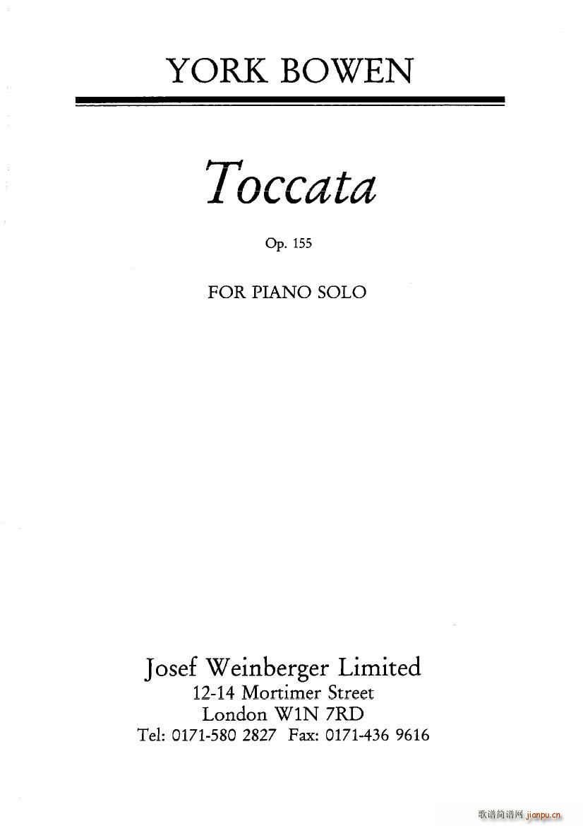 Bowen Toccata Op 155(V)1