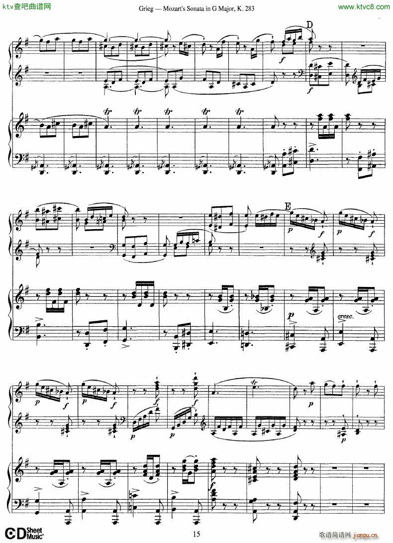 Grieg Sonata K 582 Mozart 2nd Piano Grieg(V)15