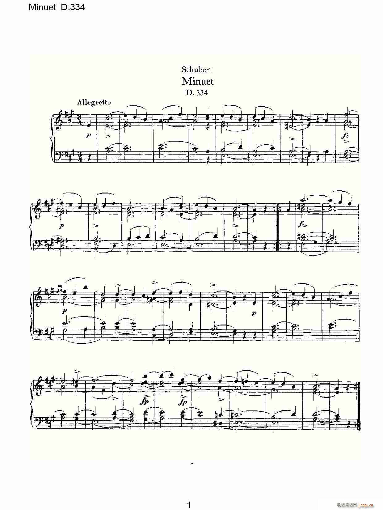 Minuet D.334(ʮּ)1