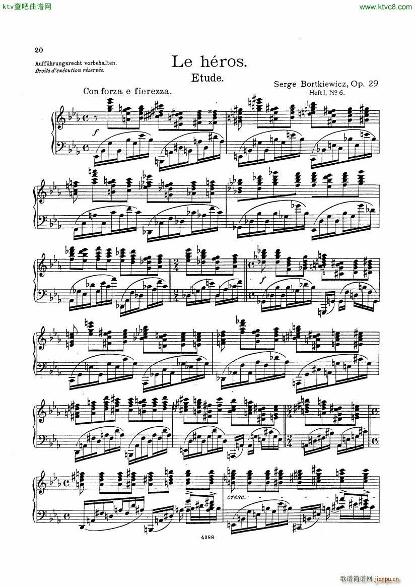 Bortkiewicz Op29 12 Etudes Nouvelles Book 1(V)19