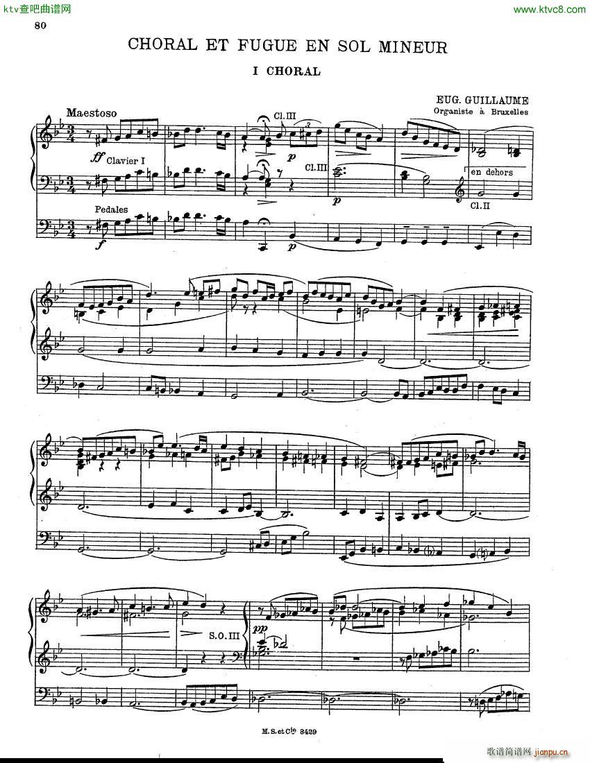 Guillaume Eugene Choral et Fugue in g min organ(V)1