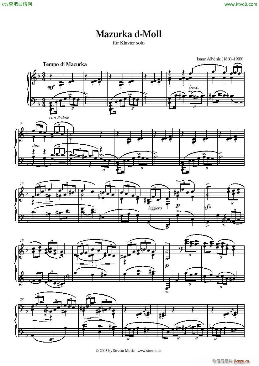 Albeniz Mazurka d Moll(V)1