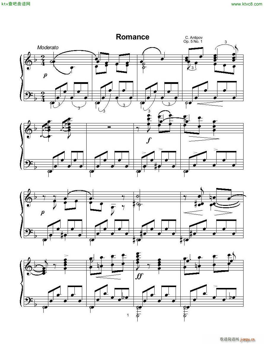 Antipov op 5 no 1 Romance in F(V)1