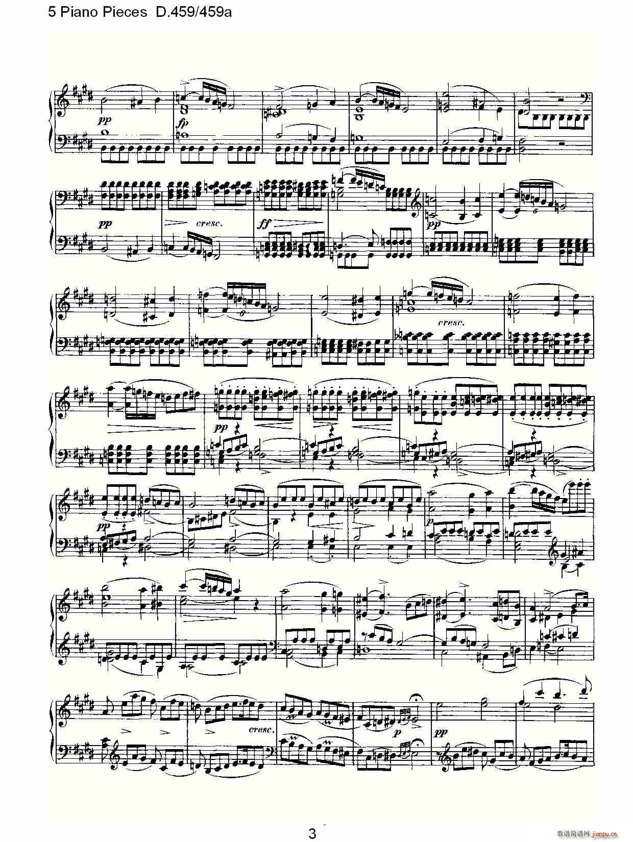 5 Piano Pieces D.459459a(V)3