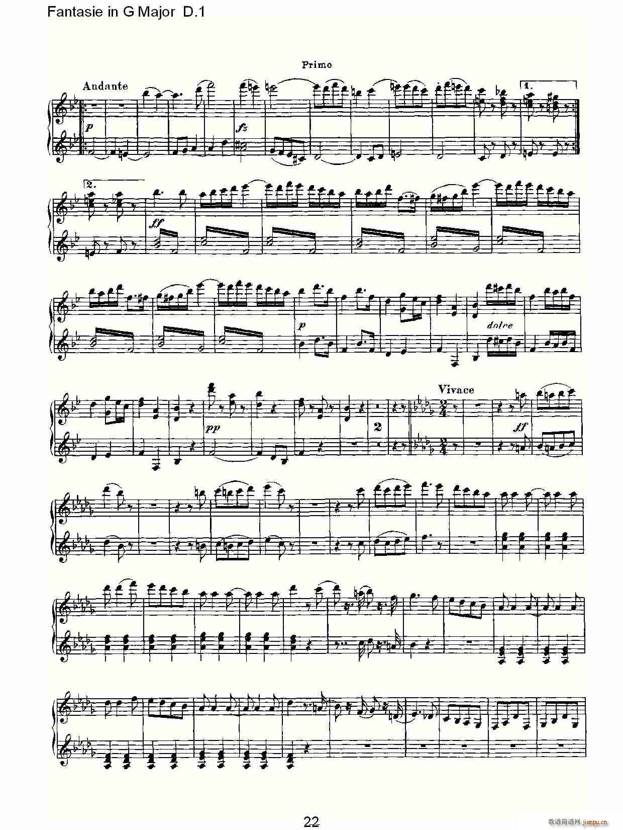 Fantasie in G Major D.1(ʮּ)22
