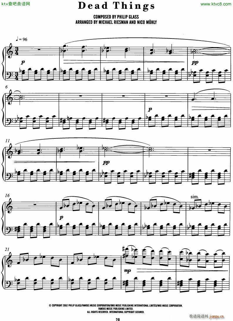 Philip Glass The Hours complete book(V)25