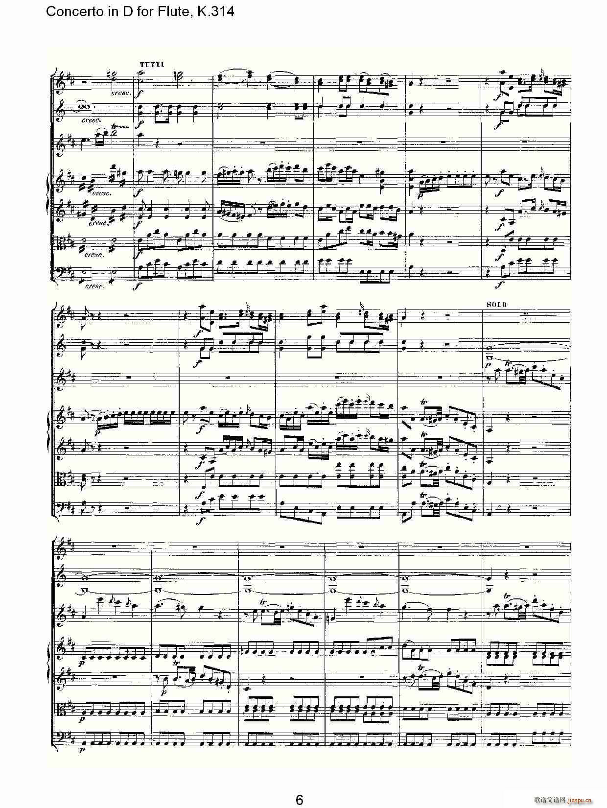 Concerto in D for Flute, K.314(ѺV)6