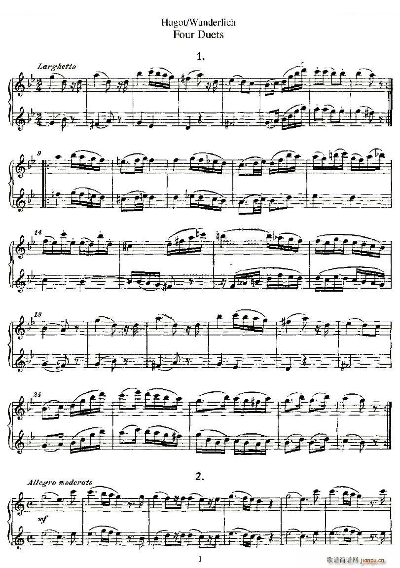 Hugot Wunderlich Four Duets ׶ ~(V)1