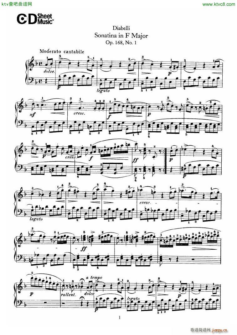 Diabelli Sonatinas Op 168 No 1 7 34P(V)1