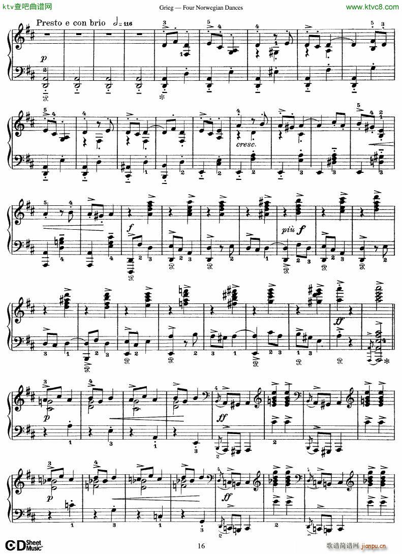 Grieg Four Norwegian Dances(V)16