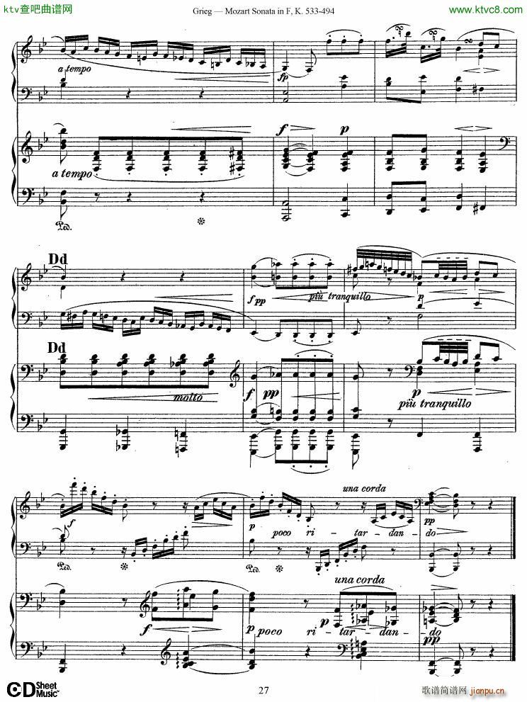 Grieg Sonata K 533 Mozart 2nd Piano Grieg(V)27