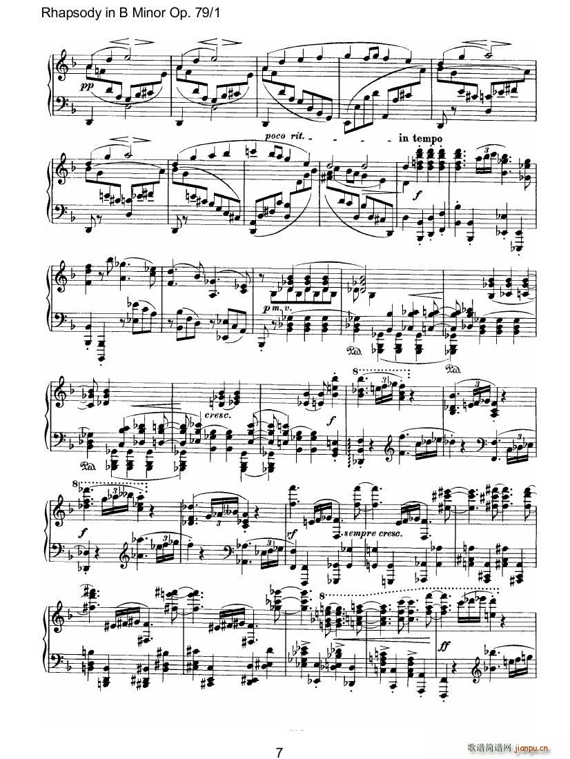 Brahms Rhapsody Op79 1(V)7