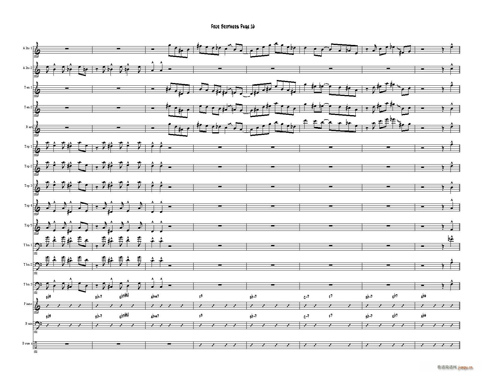 Four Brothers Big Band score(V)16