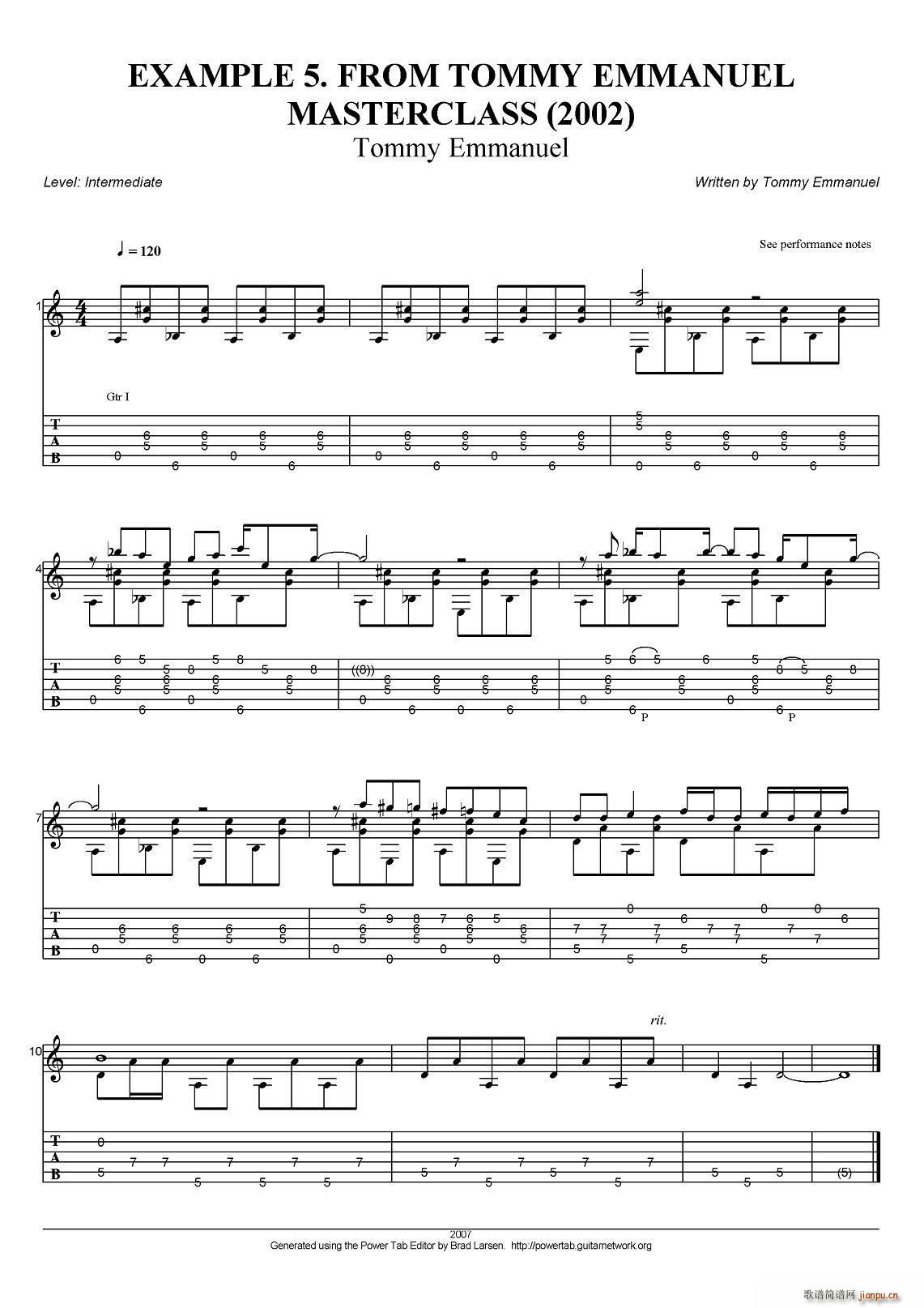 tommy emmanuel masterclass example 5 ָ(V)1