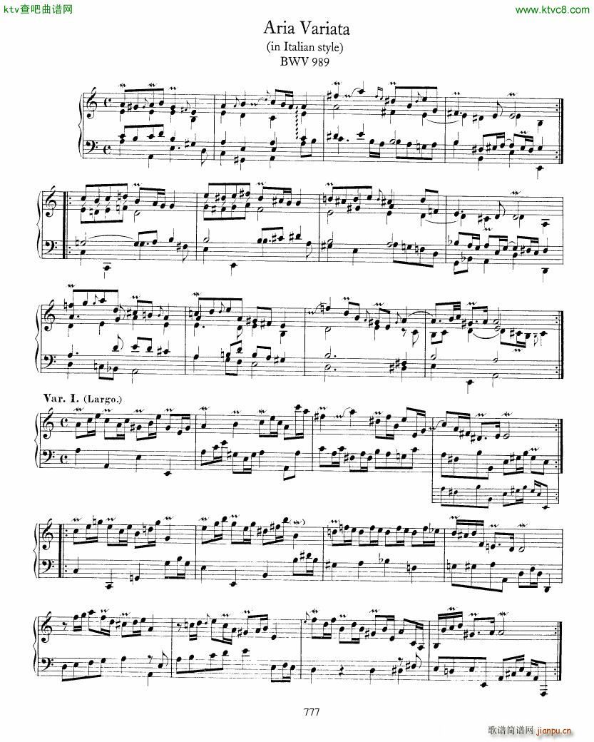 Bach JS BWV 989 Aria Variata(V)1