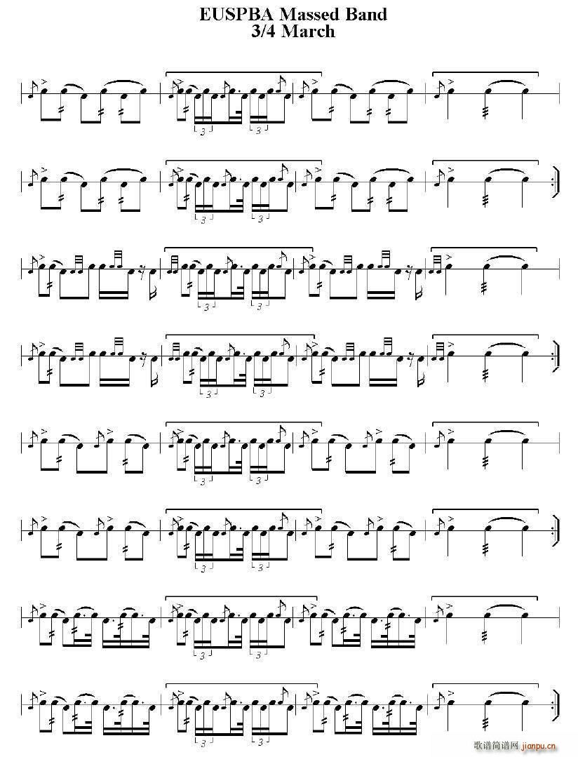 EUSPBA Massed Band 3 4 March M(jn)(l)(du)3 4(ʮּ)1