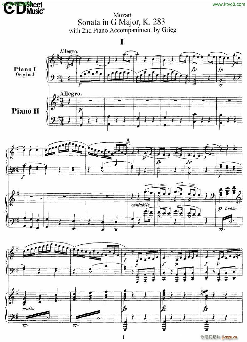 Grieg Sonata K 582 Mozart 2nd Piano Grieg(V)1