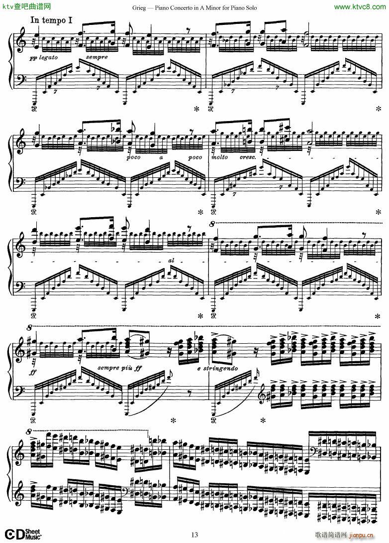 Grieg Piano Concerto solo arr 2 byGrieg(V)13