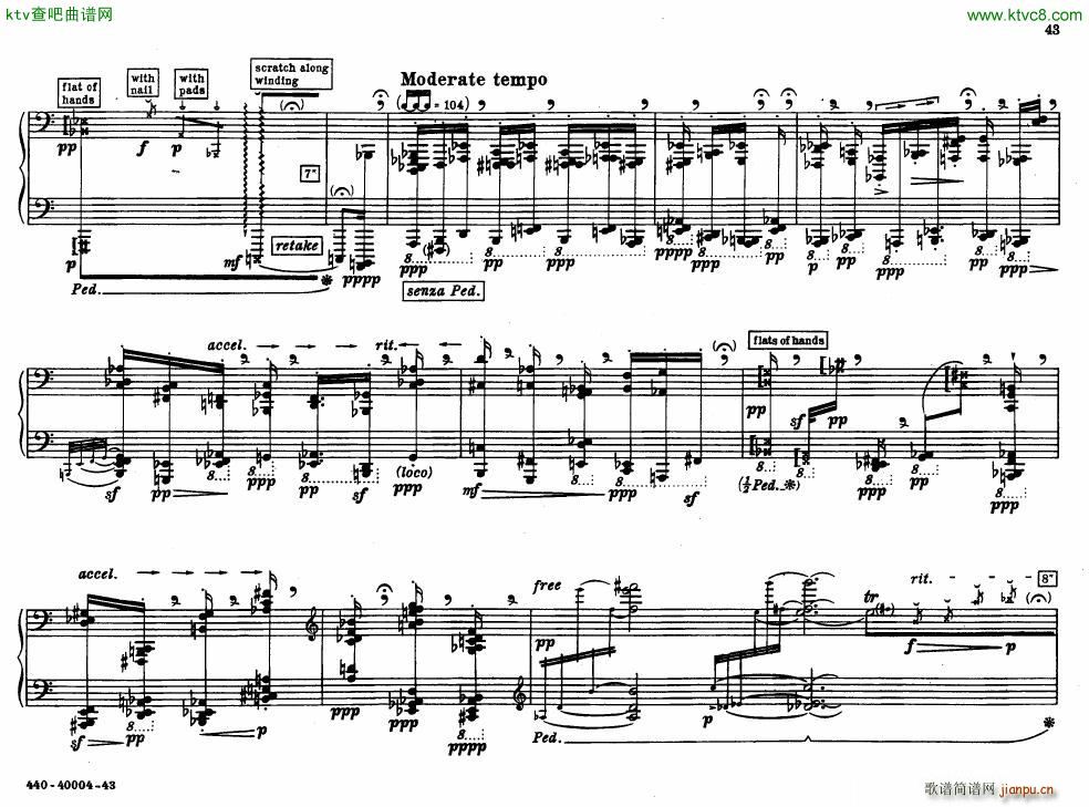 Bolcom 12 etudes for piano(V)43