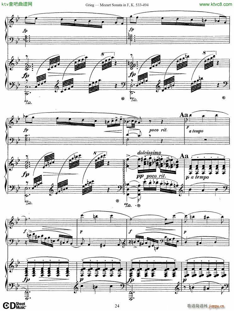 Grieg Sonata K 533 Mozart 2nd Piano Grieg(V)24