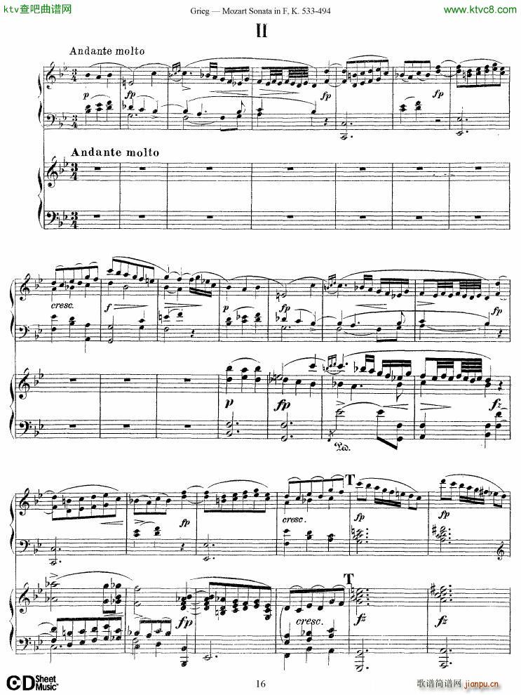 Grieg Sonata K 533 Mozart 2nd Piano Grieg(V)16