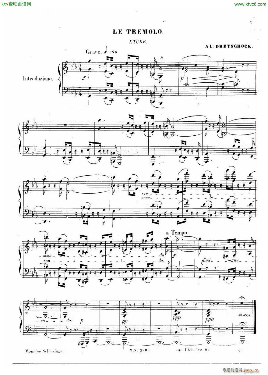 Dreyschock etude Le Tremolo(V)1
