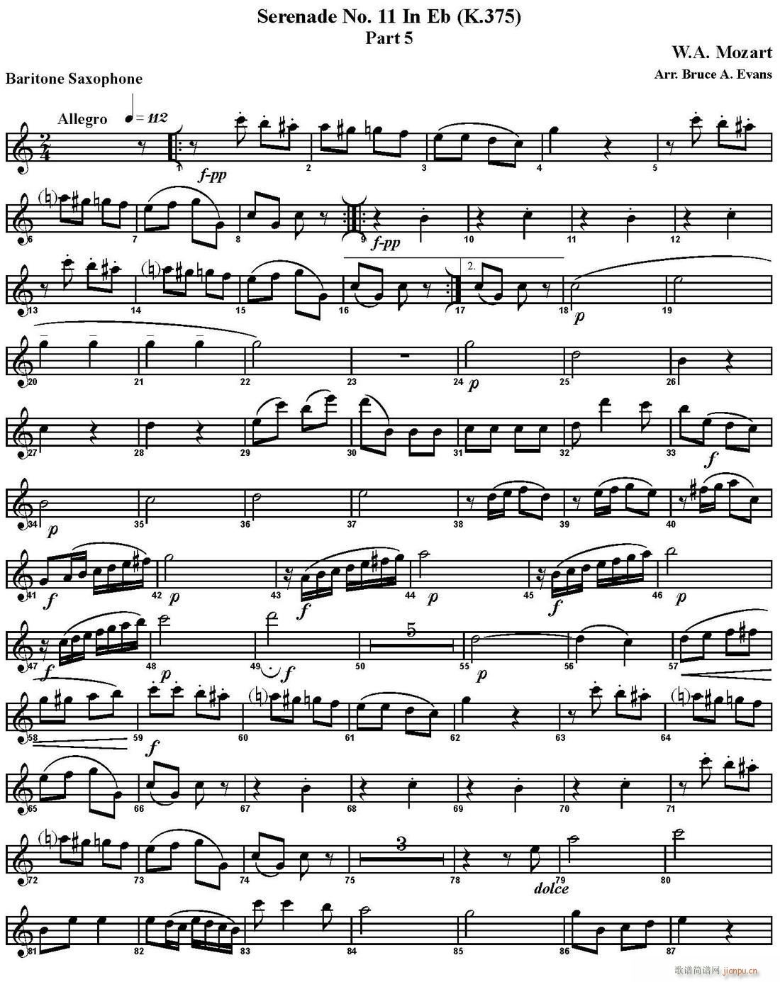 SERENADE No 11 in Eb K 375 Part 5  ϵ_˹(V)1