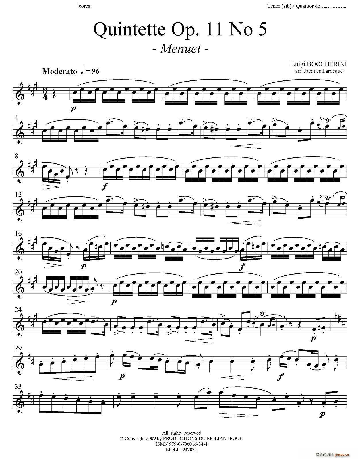 Quintette Op 11 No 5 (V)7