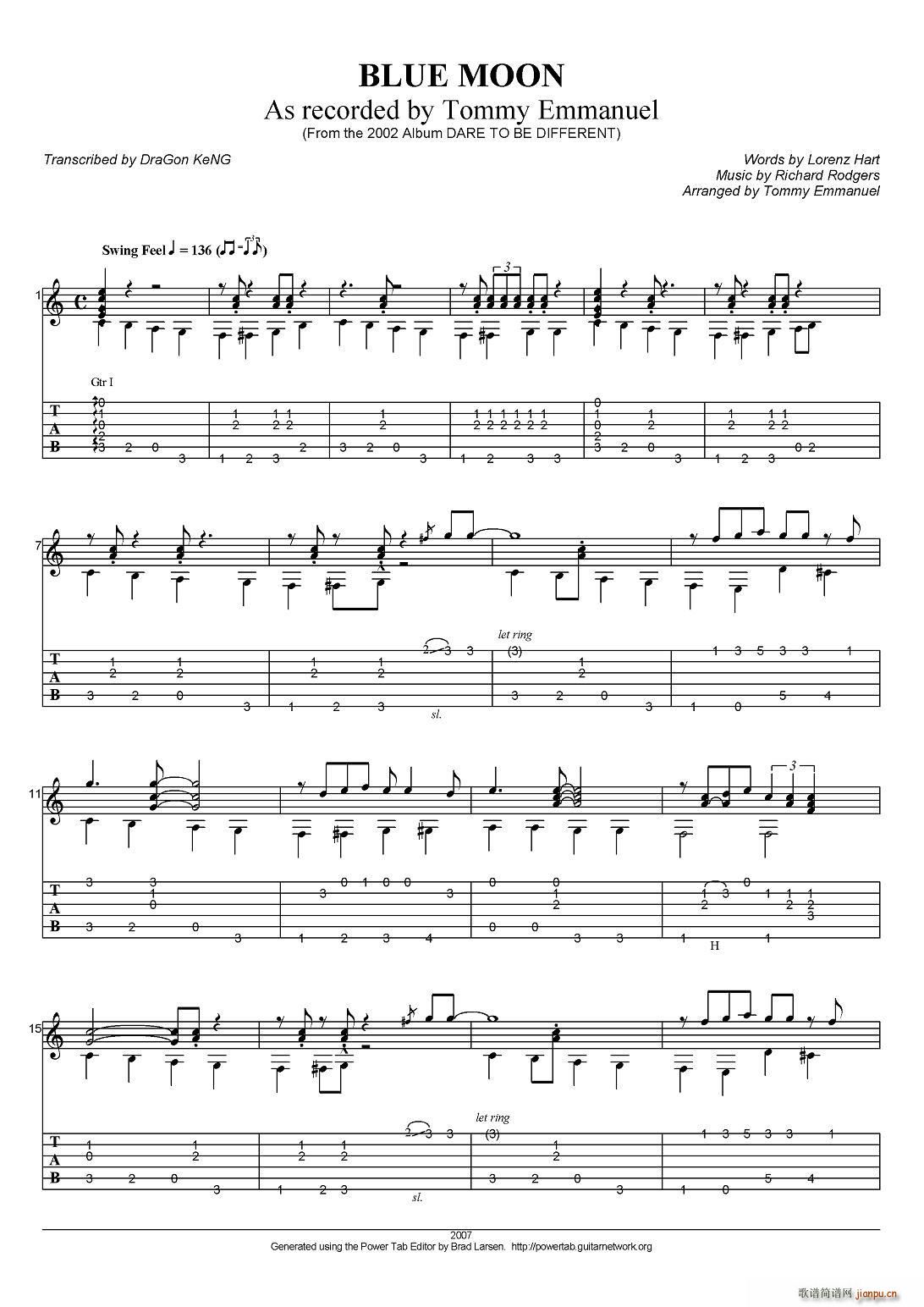 tommy emmanuel blue moon ָ(V)1