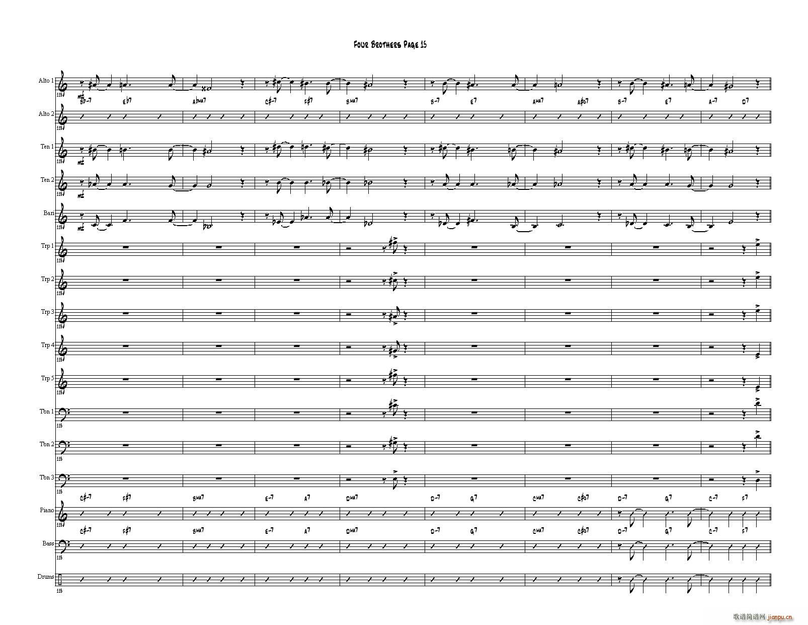 Four Brothers Big Band score(V)15