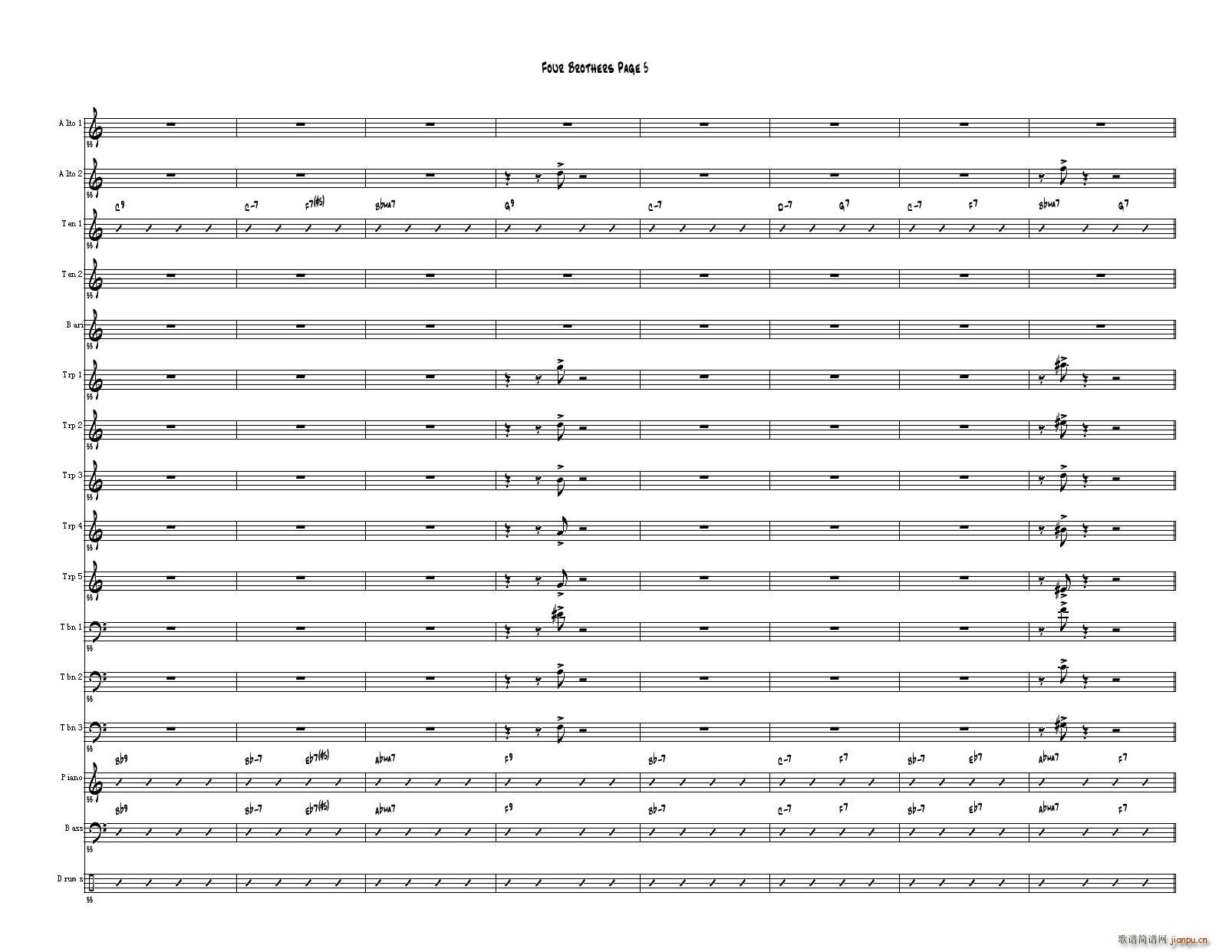 Four Brothers Big Band score(V)5