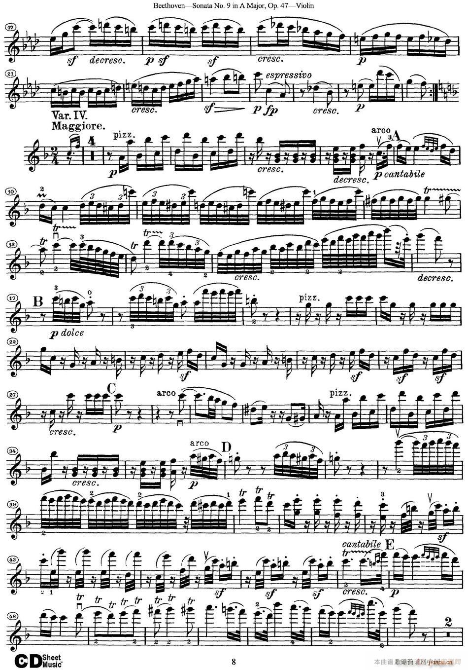 Violin Sonata No 9 in A Major Op 47(СV)8