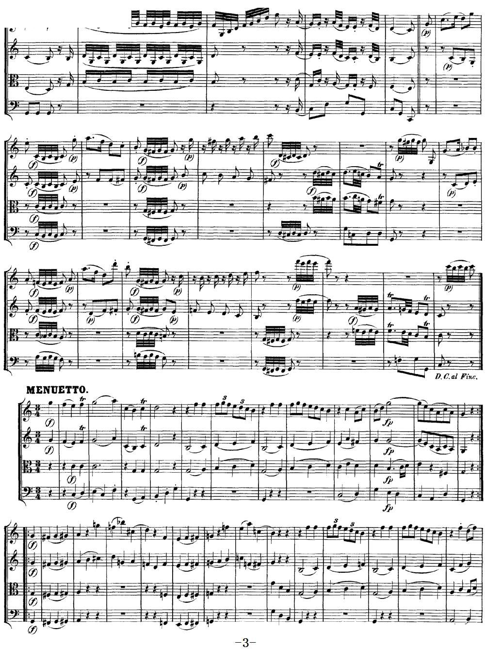 Mozart Quartet No 10 in C Major K 170(V)3