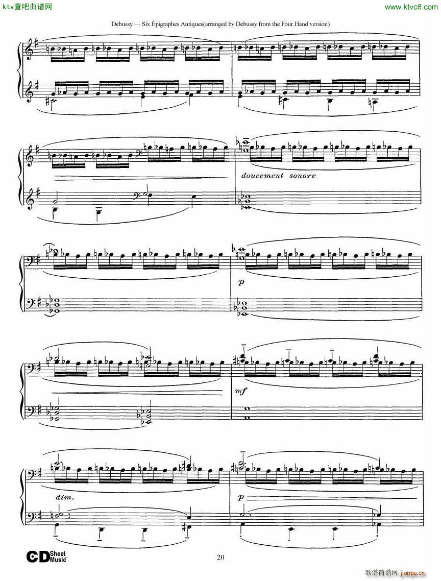 Debussy Sex pigraphes Antique 1 Piano(V)20